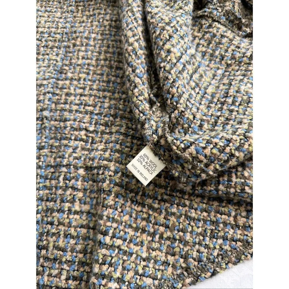 Weave of the Irish Handcrafted in Ireland Tweed Wool Blend Cape Poncho One Size